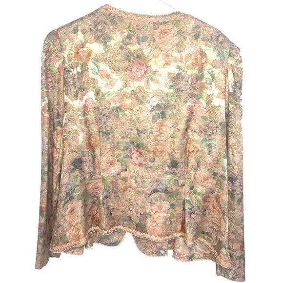 Vintage Nah Nah Collections Brocade 80's Jacket 22 Pink Floral  Beaded Womens - Picture 2 of 9